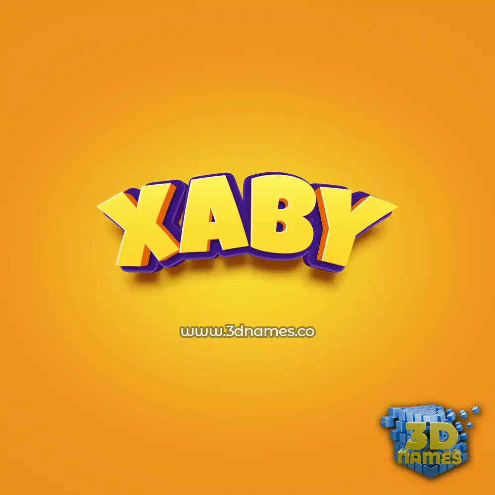 xaby in Orange Toon style - 3D name wallpaper