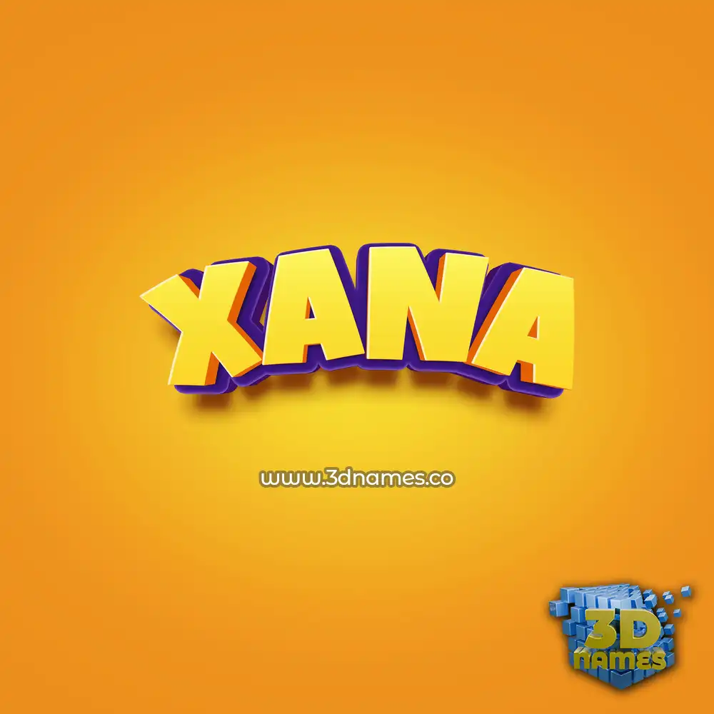 xana in Orange Toon style - 3D name wallpaper