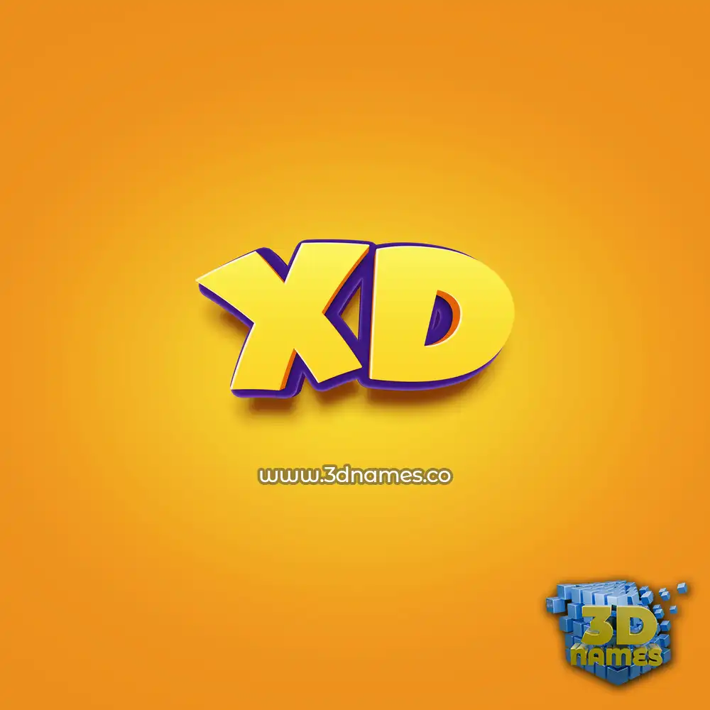 xd in Orange Toon style - 3D name wallpaper