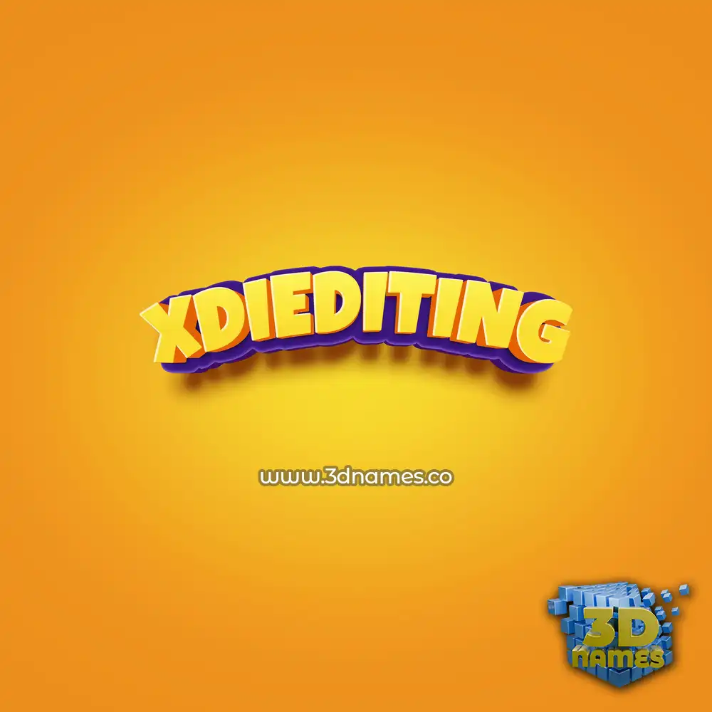 xdiediting in Orange Toon style - 3D name wallpaper