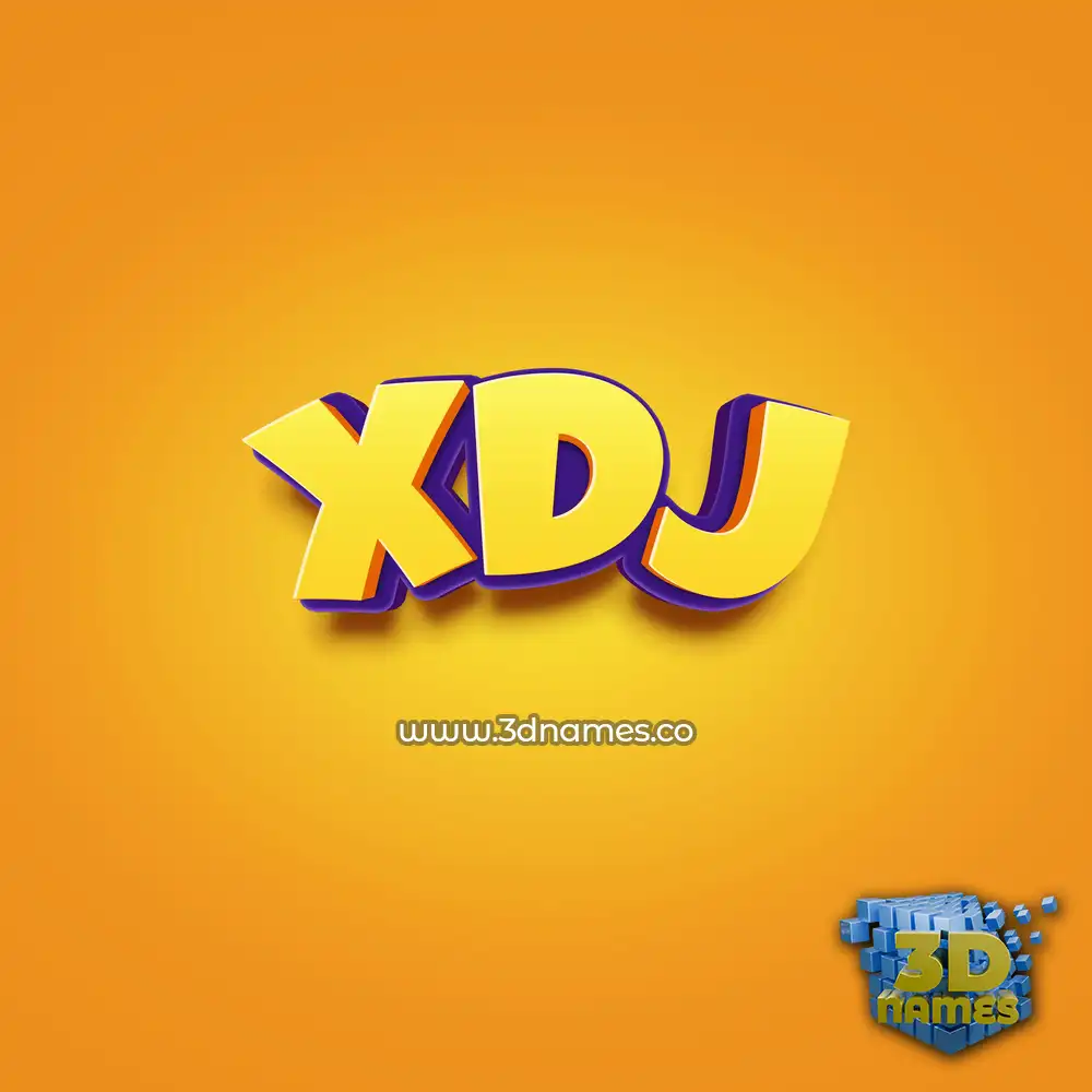 xdj in Orange Toon style - 3D name wallpaper