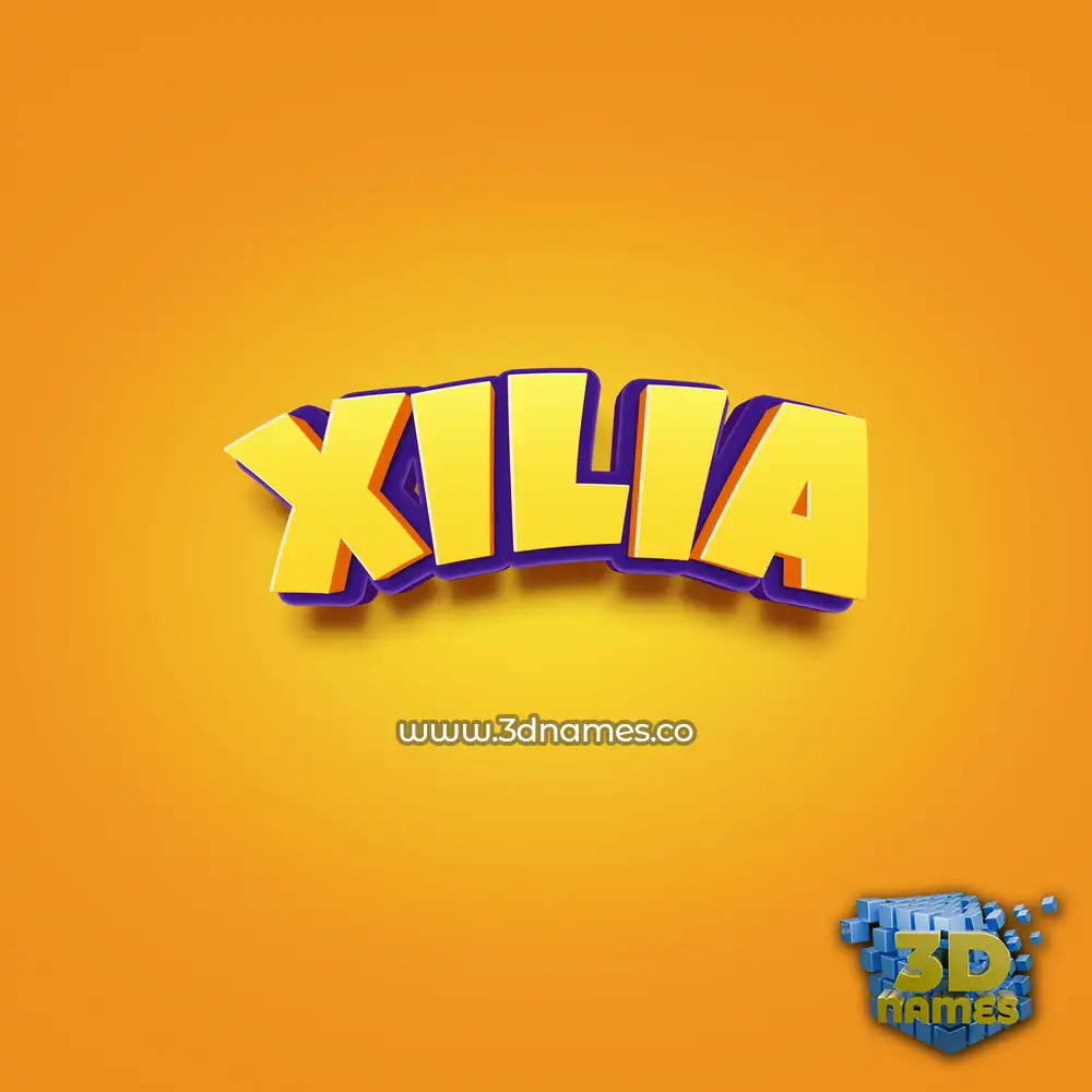 xilia in Orange Toon style - 3D name wallpaper