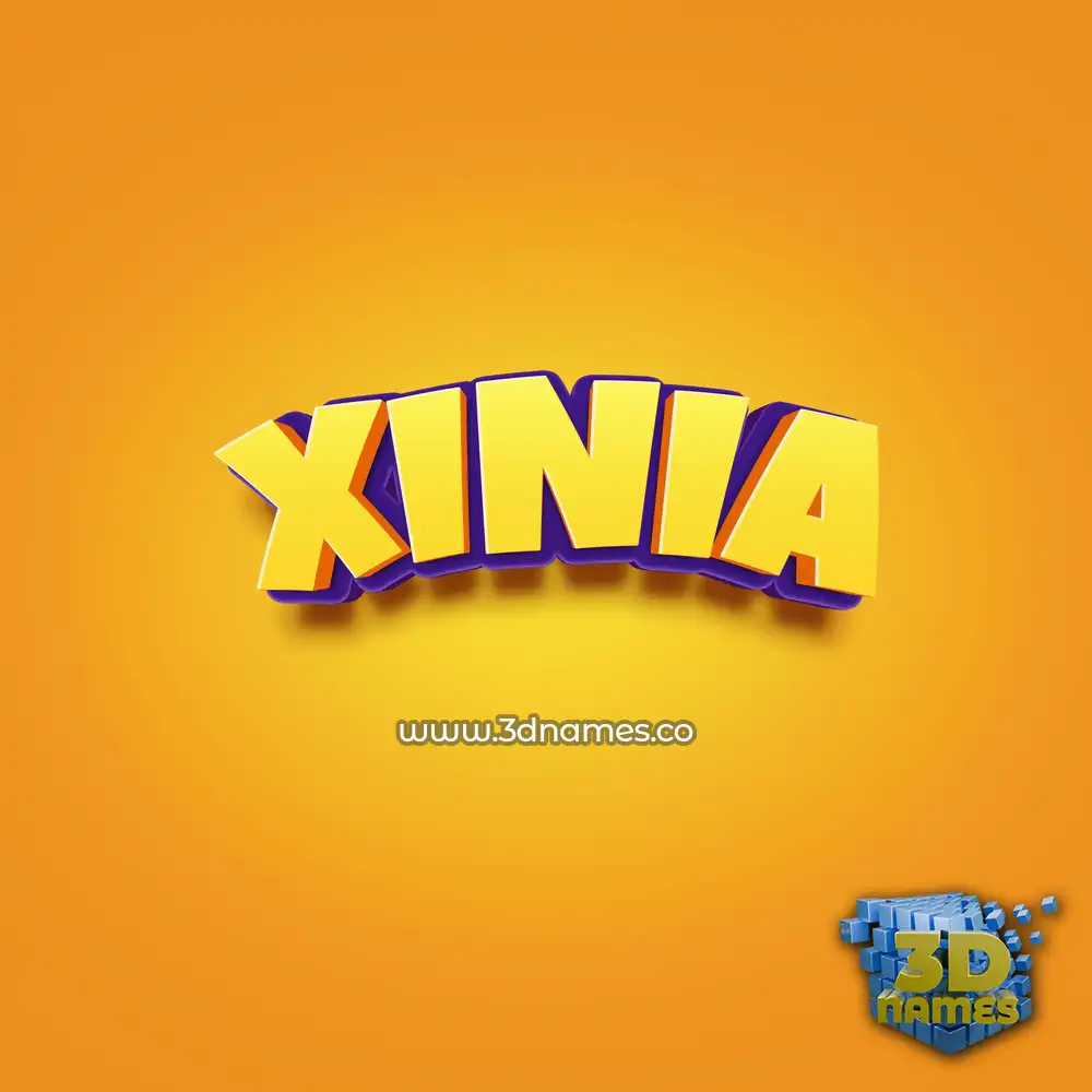 xinia in Orange Toon style - 3D name wallpaper