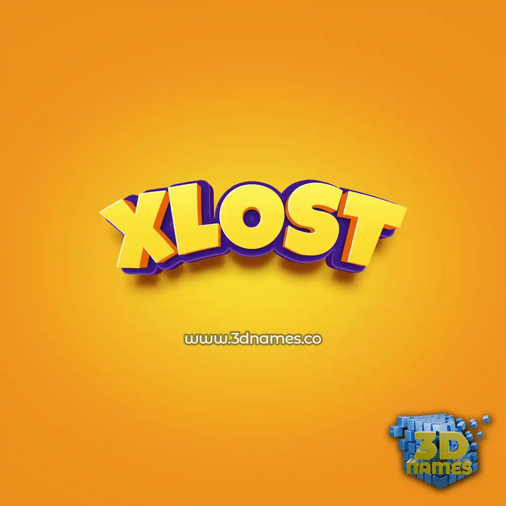 xlost in Orange Toon style - 3D name wallpaper