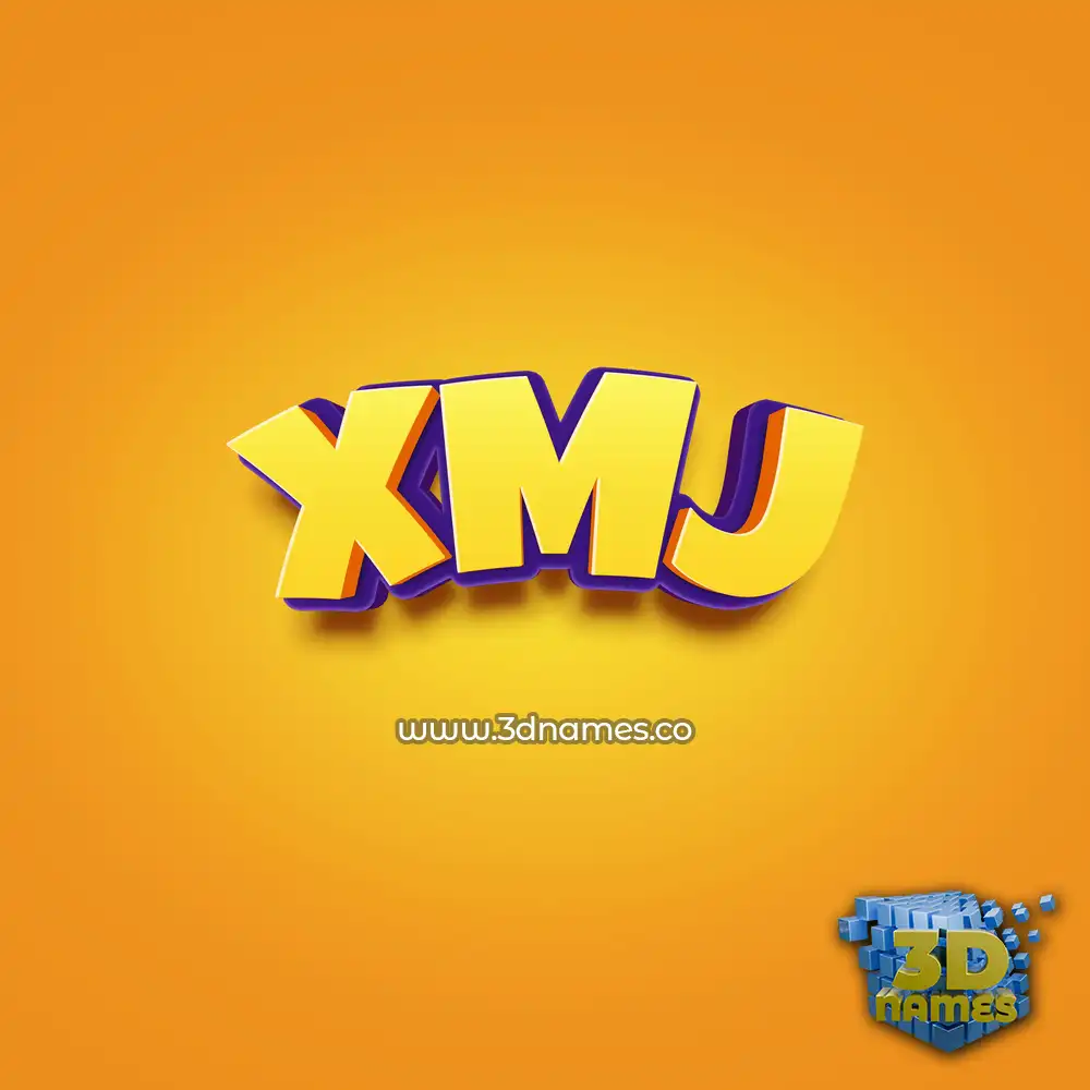 xmj in Orange Toon style - 3D name wallpaper