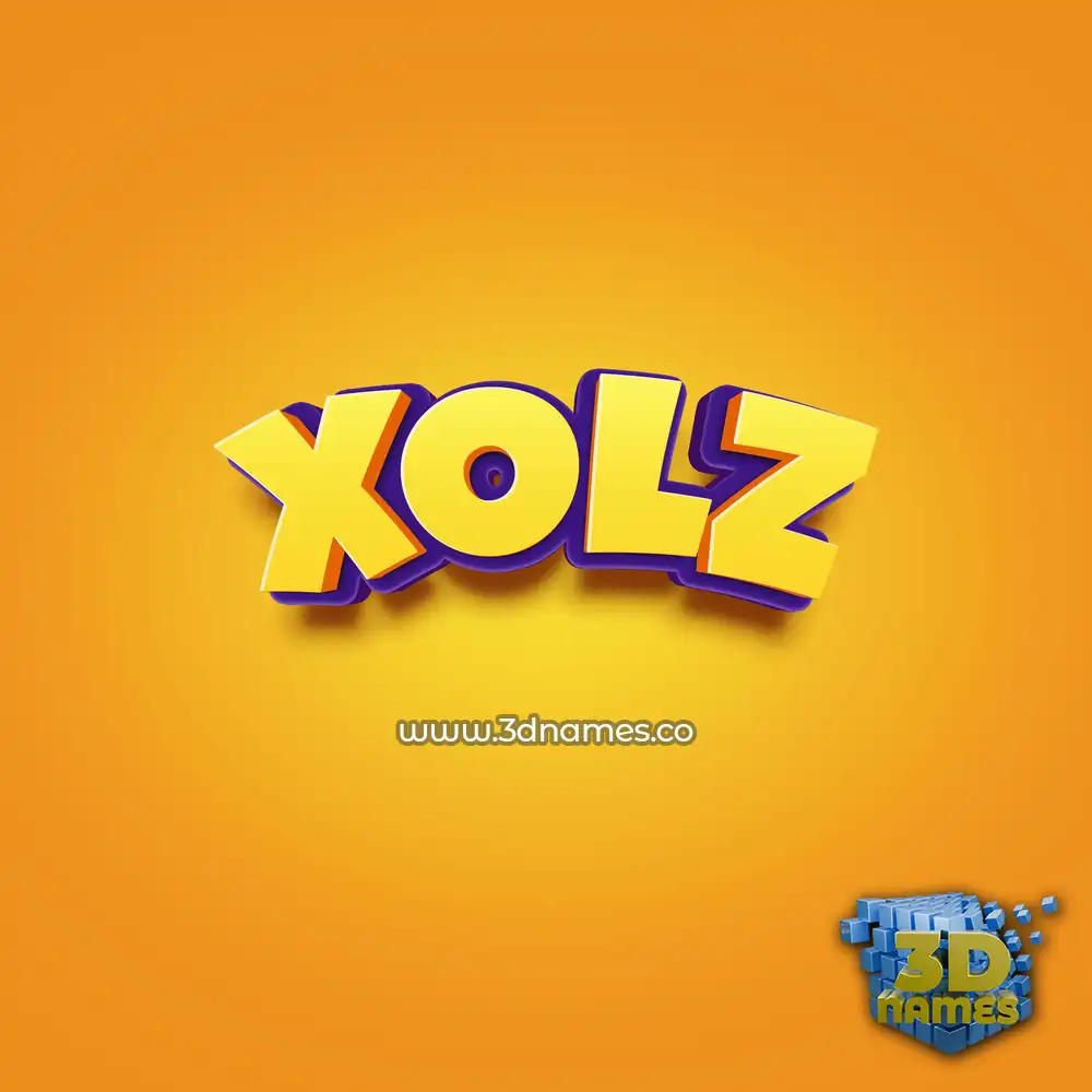 xolz in Orange Toon style - 3D name wallpaper