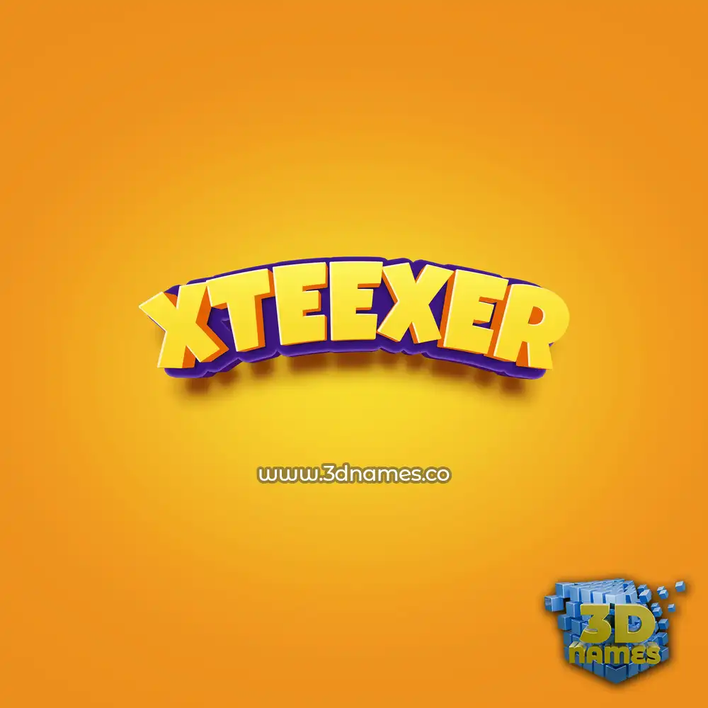xteexer in Orange Toon style - 3D name wallpaper