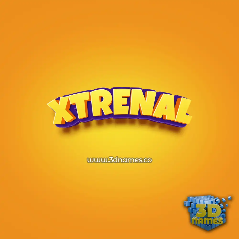 xtrenal in Orange Toon style - 3D name wallpaper