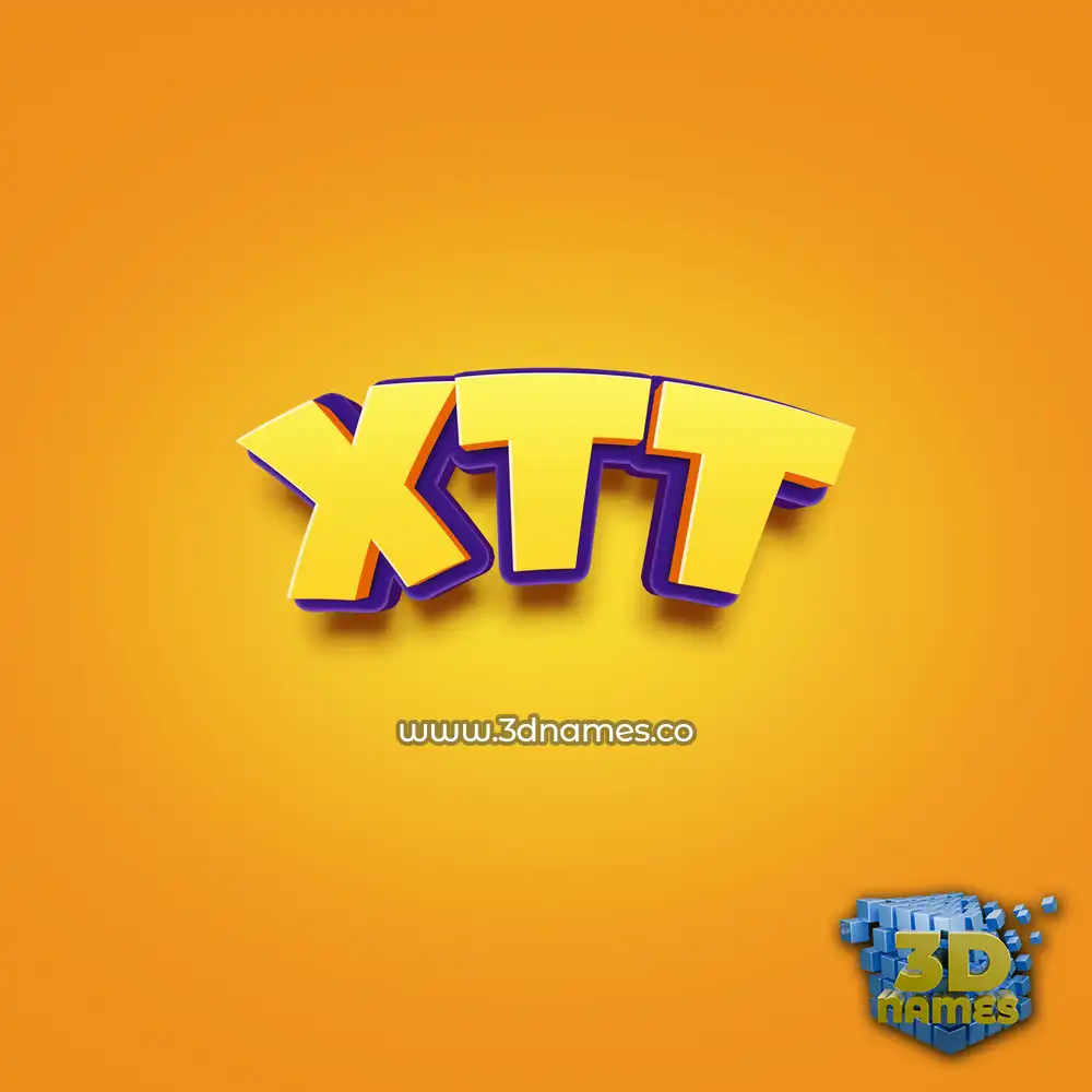 xtt in Orange Toon style - 3D name wallpaper