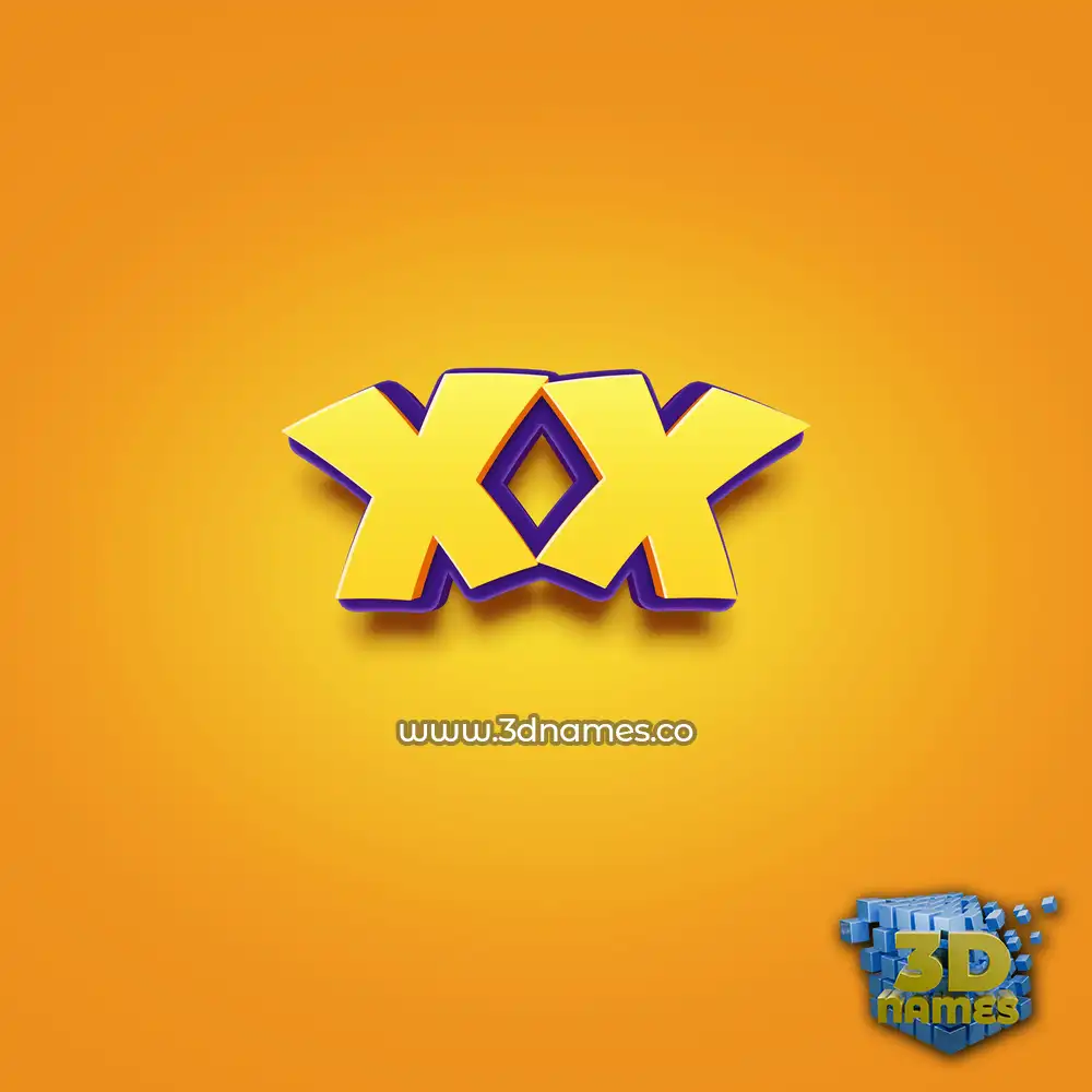 xx in Orange Toon style - 3D name wallpaper