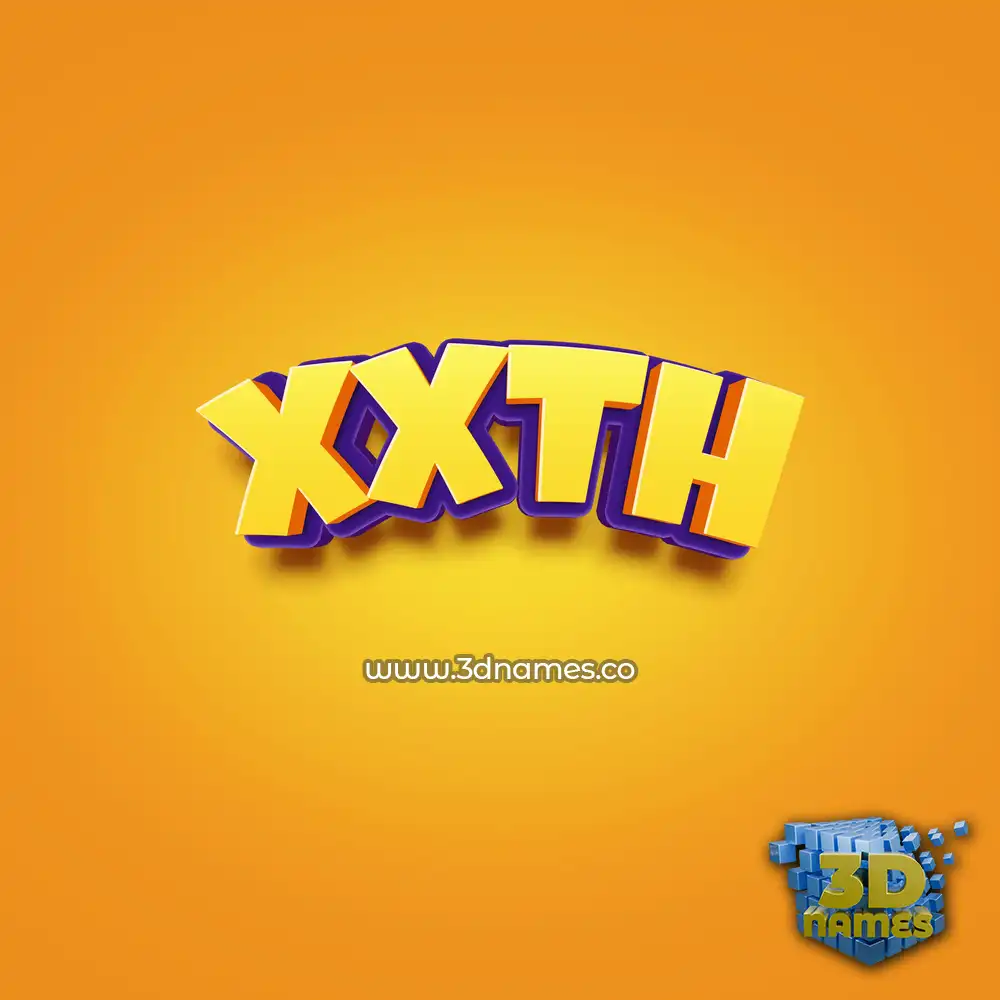xxth in Orange Toon style - 3D name wallpaper