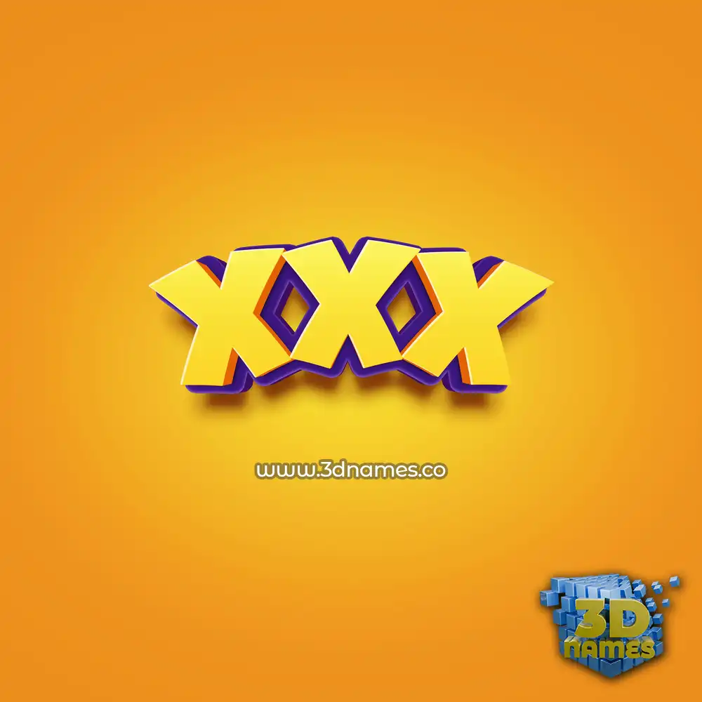 xxx in Orange Toon style - 3D name wallpaper