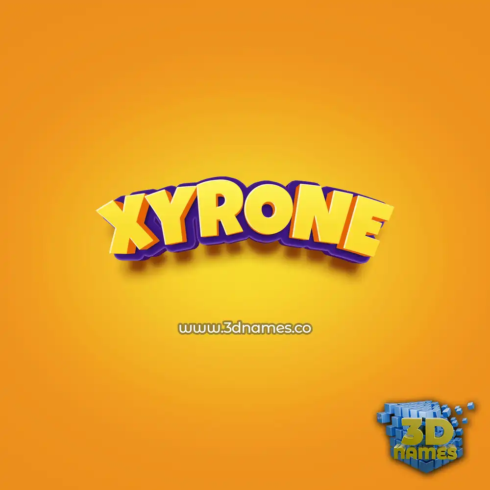 xyrone in Orange Toon style - 3D name wallpaper