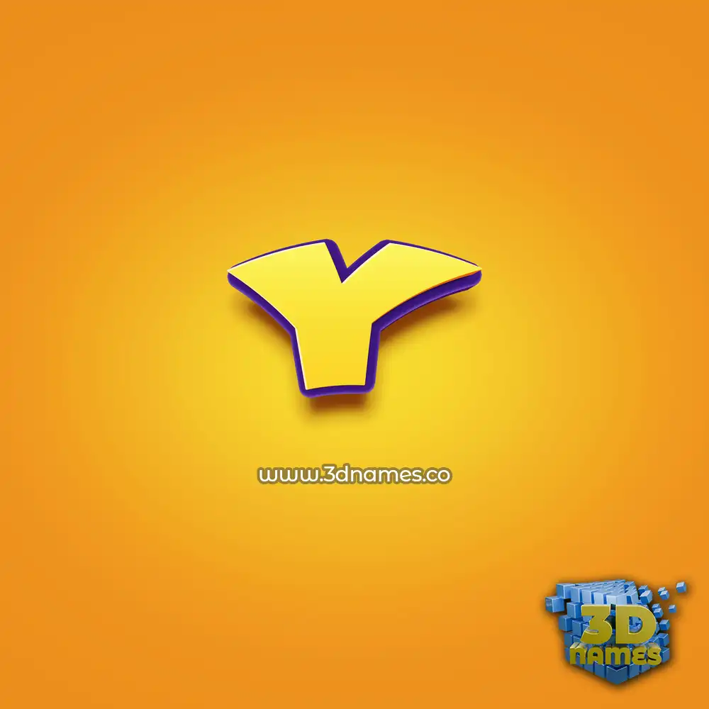 y in Orange Toon style - 3D name wallpaper