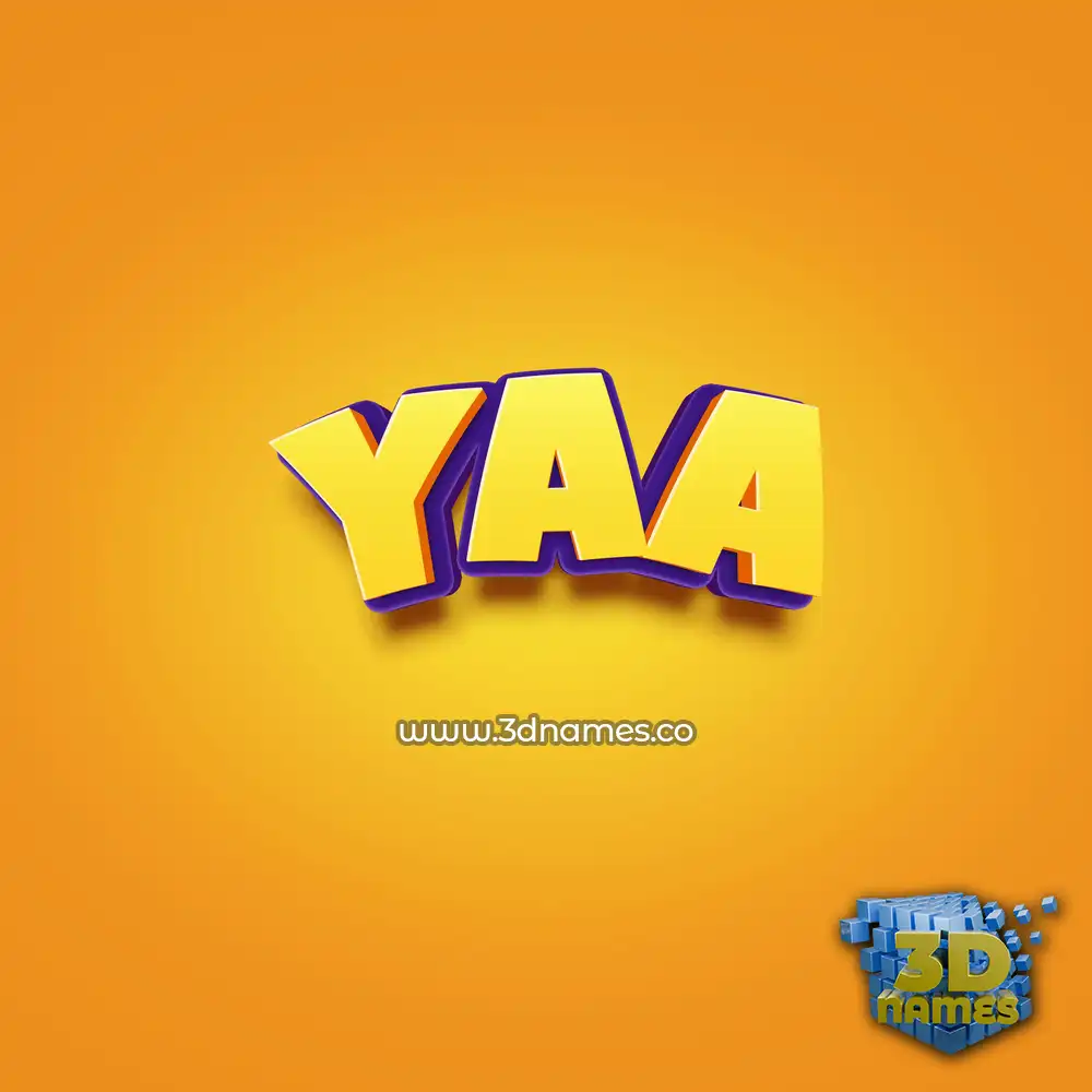 yaa in Orange Toon style - 3D name wallpaper