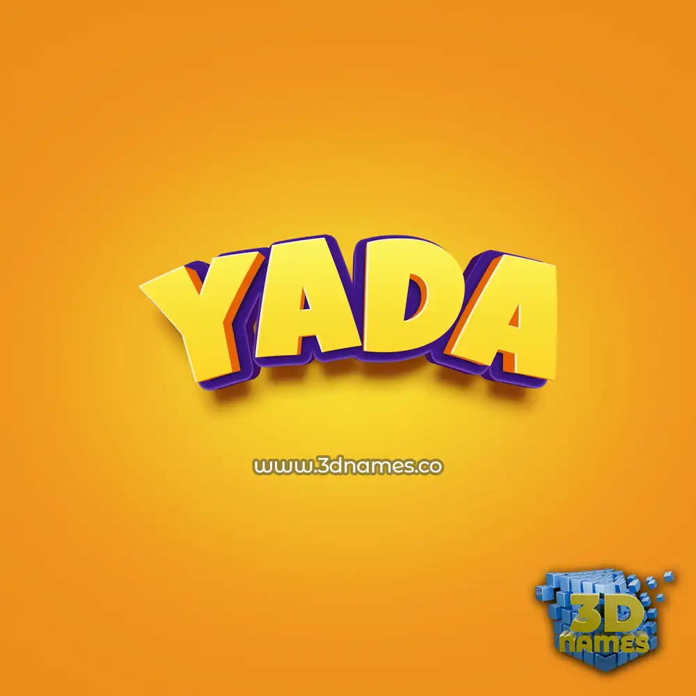 yada in Orange Toon style - 3D name wallpaper