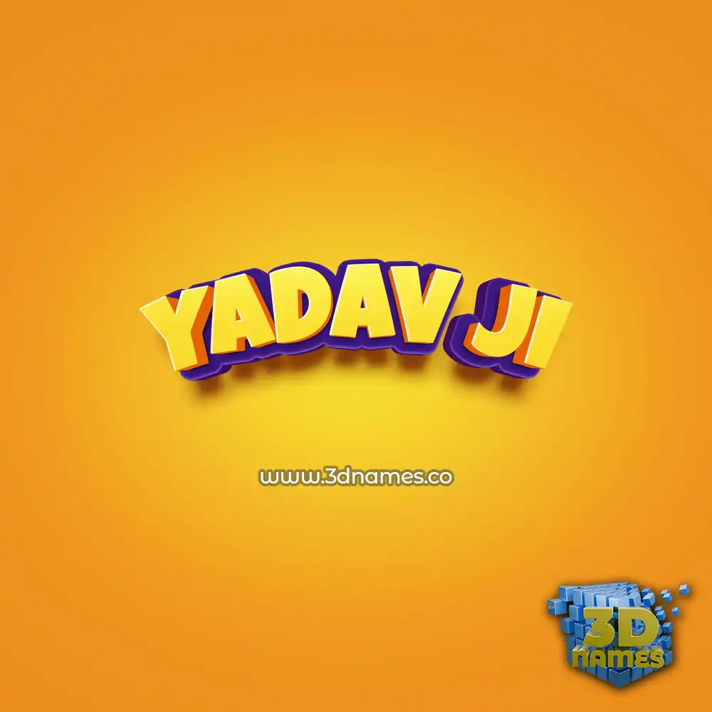 yadav ji in Orange Toon style - 3D name wallpaper