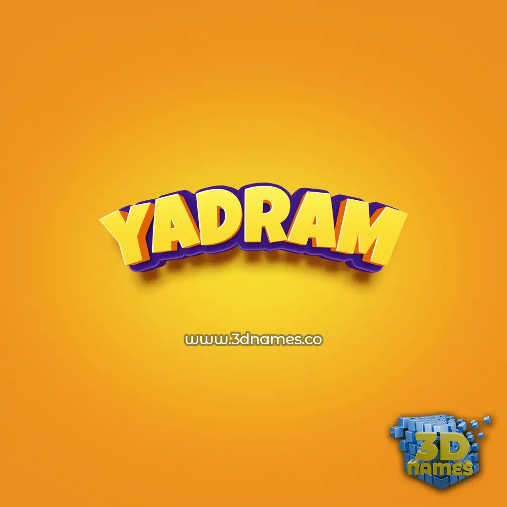 yadram in Orange Toon style - 3D name wallpaper