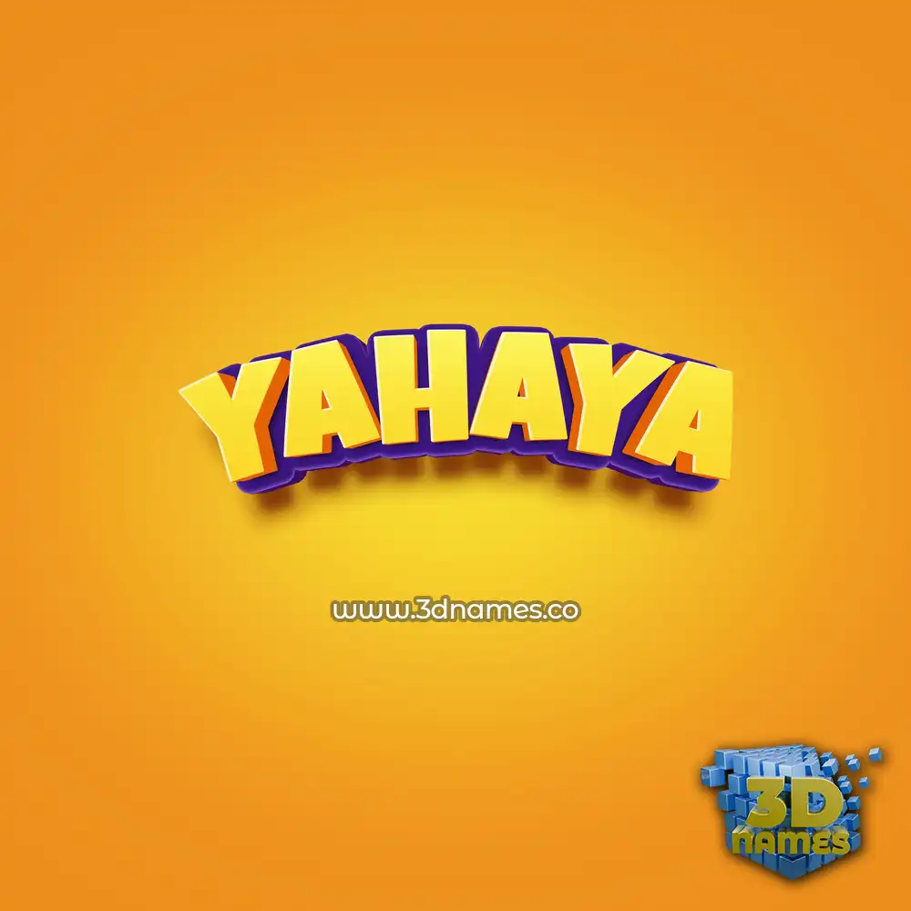 yahaya in Orange Toon style - 3D name wallpaper