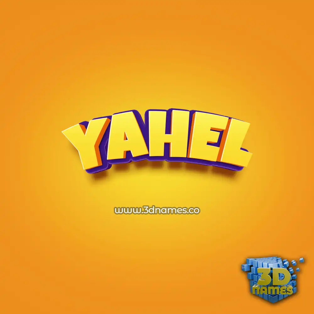 yahel in Orange Toon style - 3D name wallpaper