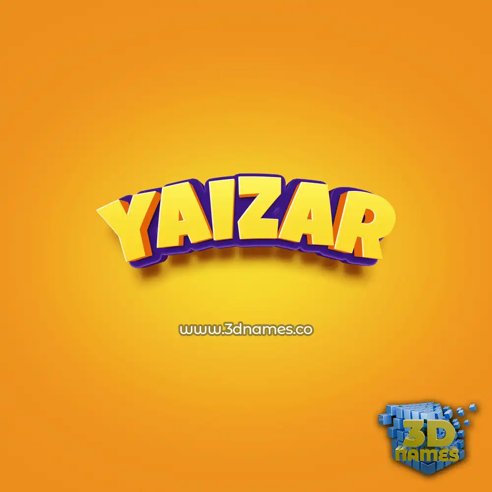 yaizar in Orange Toon style - 3D name wallpaper