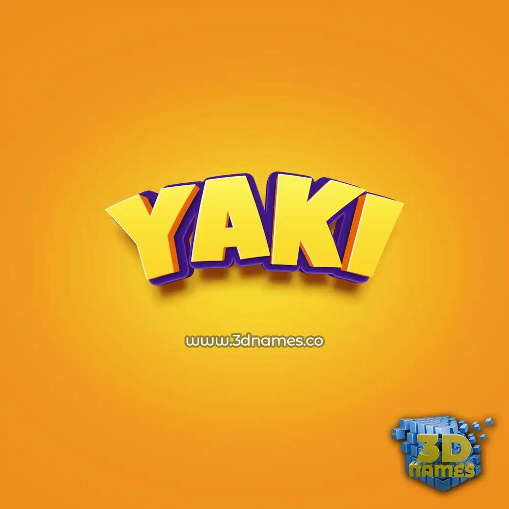 yaki in Orange Toon style - 3D name wallpaper