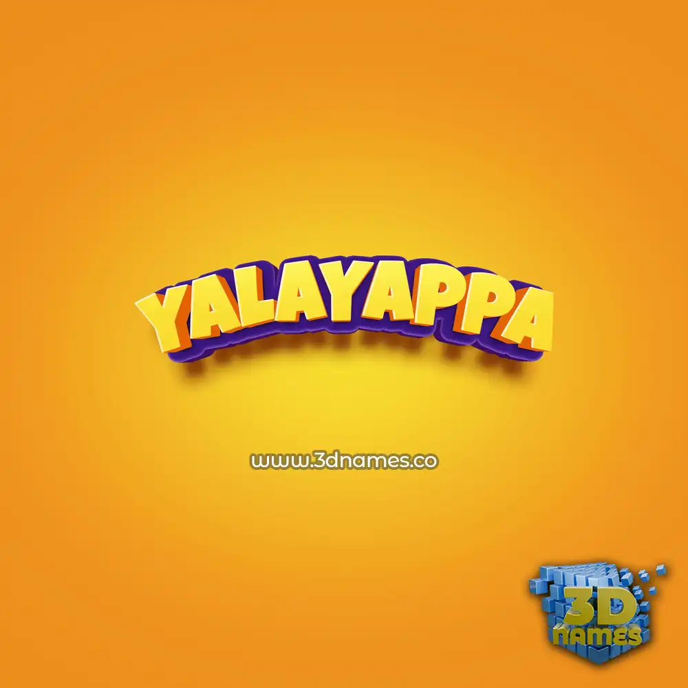 yalayappa in Orange Toon style - 3D name wallpaper