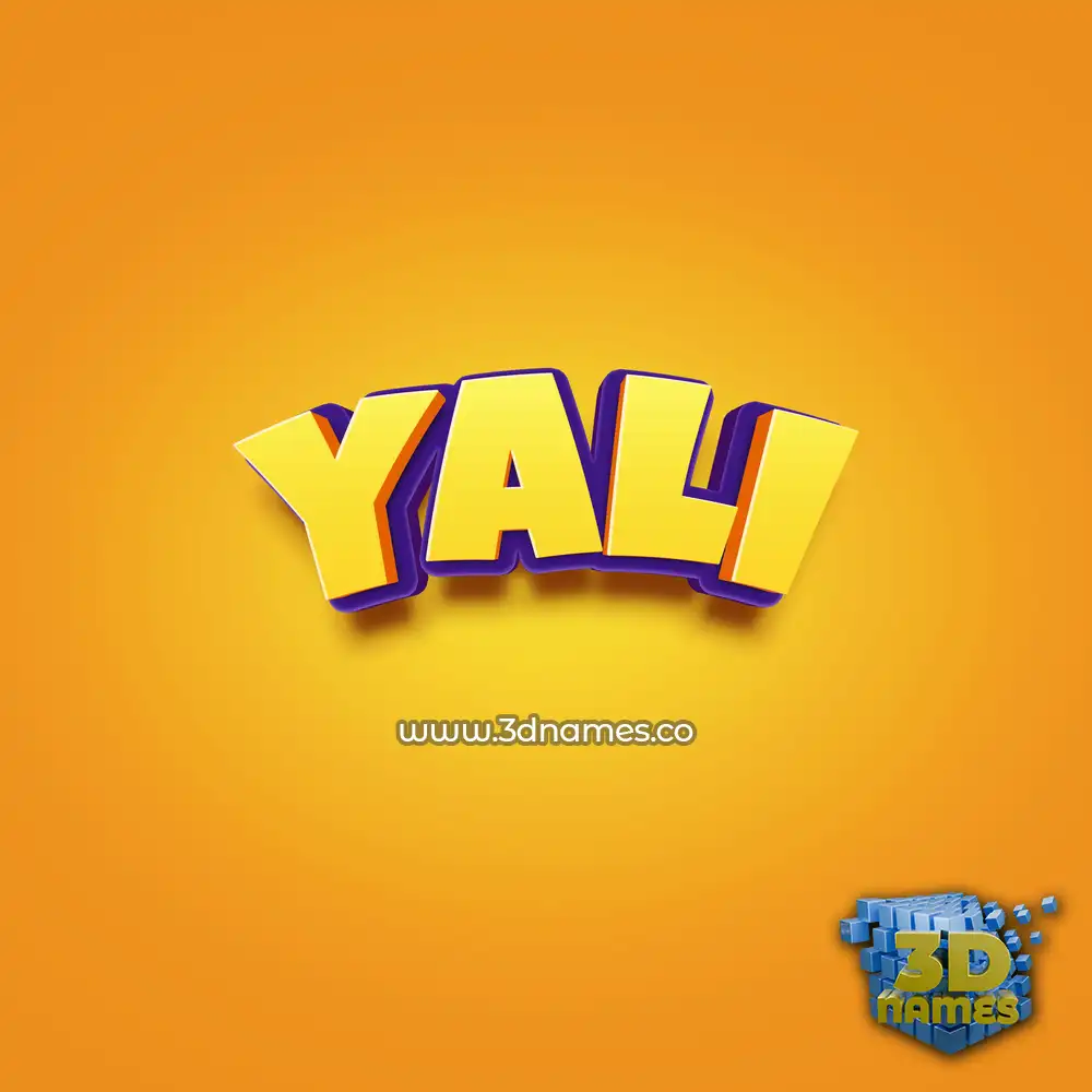 yali in Orange Toon style - 3D name wallpaper