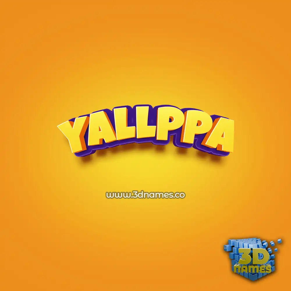 yallppa in Orange Toon style - 3D name wallpaper
