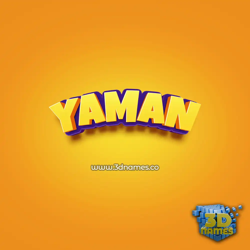 yaman in Orange Toon style - 3D name wallpaper