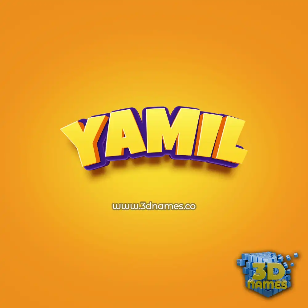 yamil in Orange Toon style - 3D name wallpaper