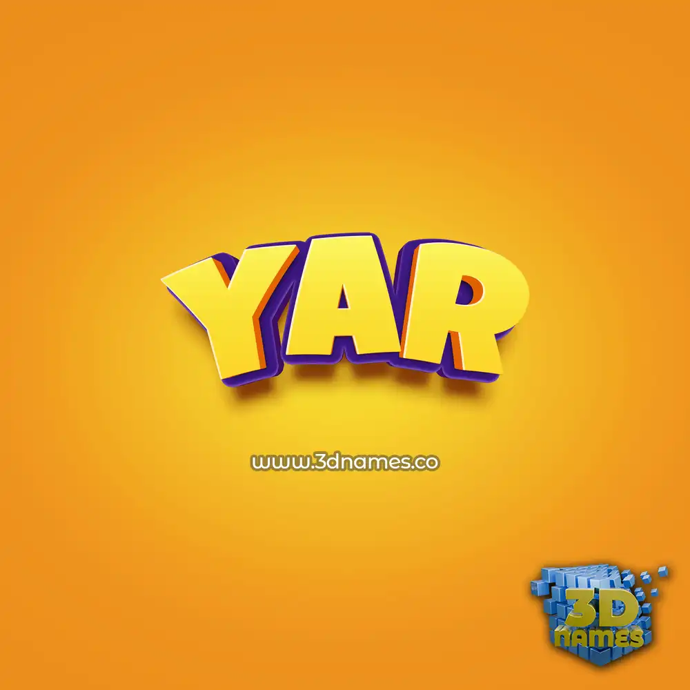 yar in Orange Toon style - 3D name wallpaper