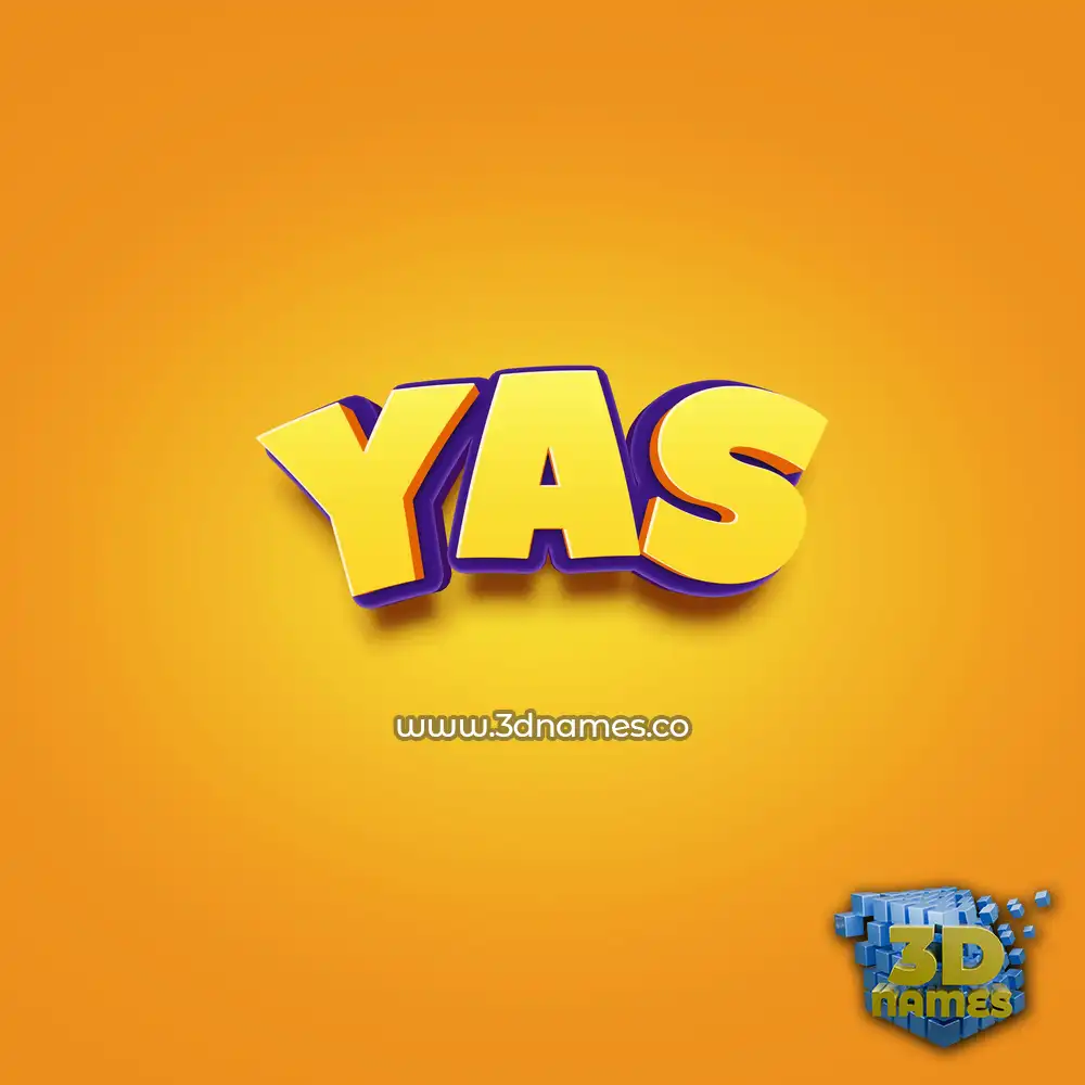 yas in Orange Toon style - 3D name wallpaper
