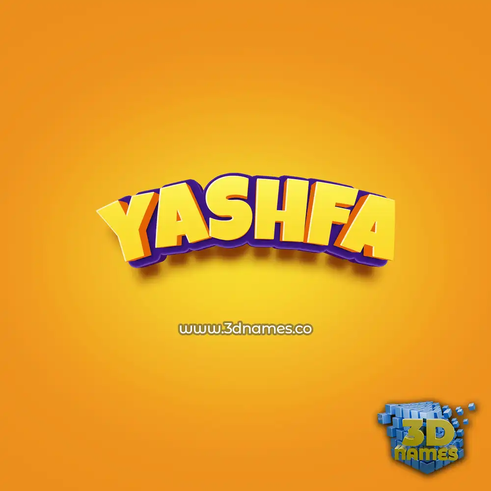 yashfa in Orange Toon style - 3D name wallpaper