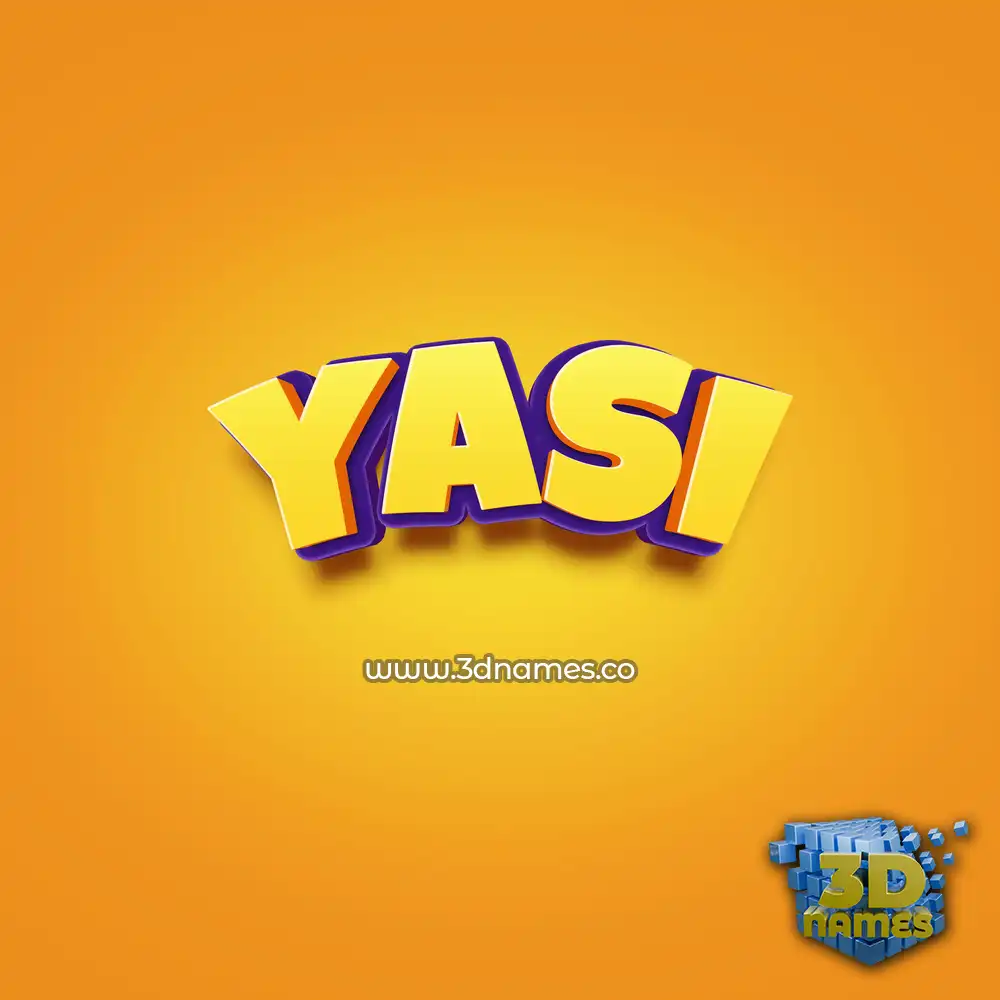 yasi in Orange Toon style - 3D name wallpaper