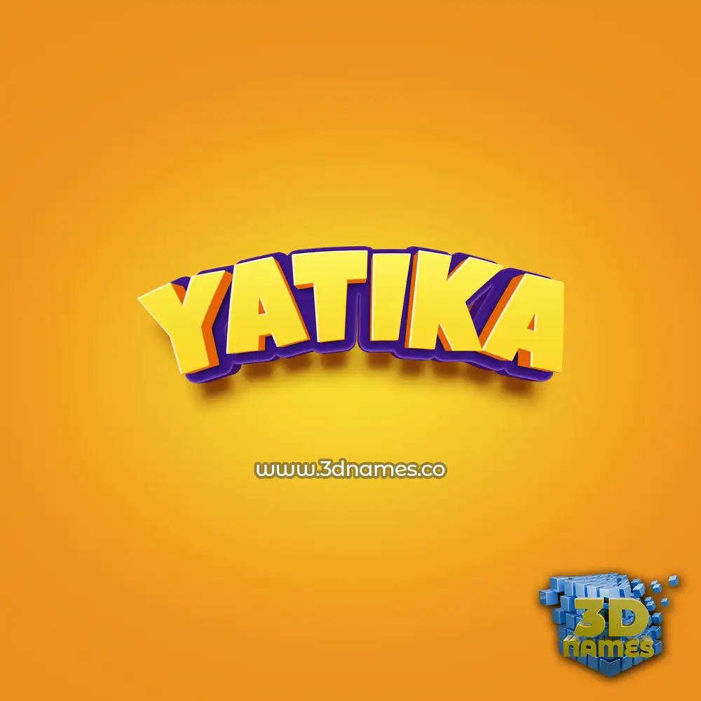 yatika in Orange Toon style - 3D name wallpaper