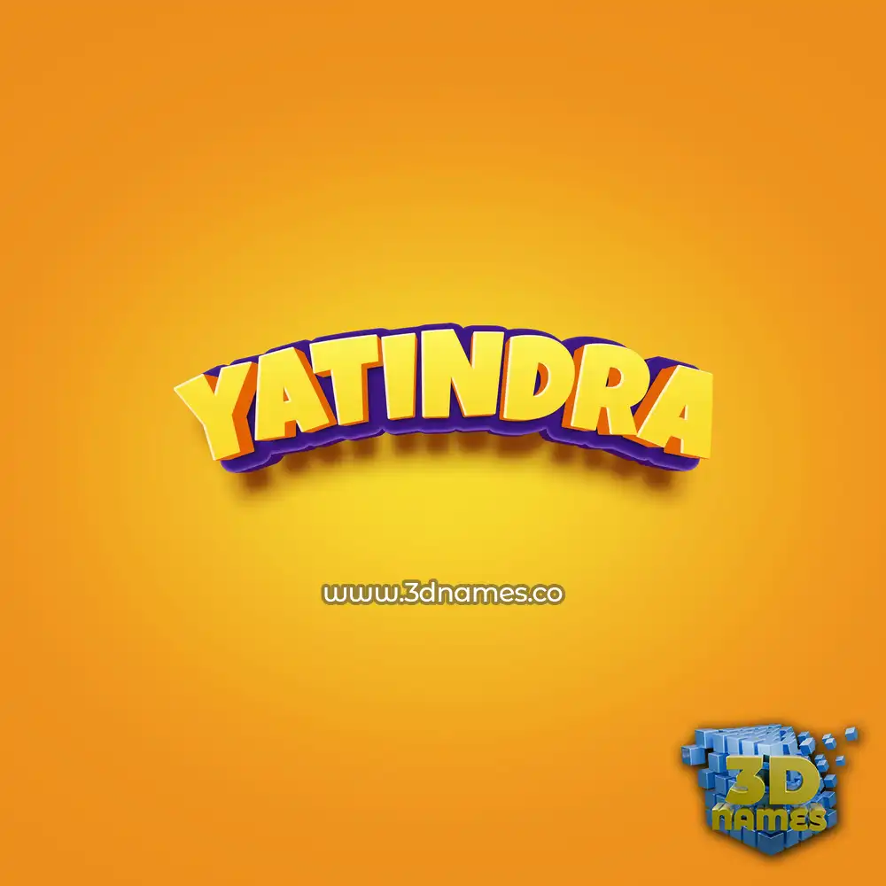 yatindra in Orange Toon style - 3D name wallpaper