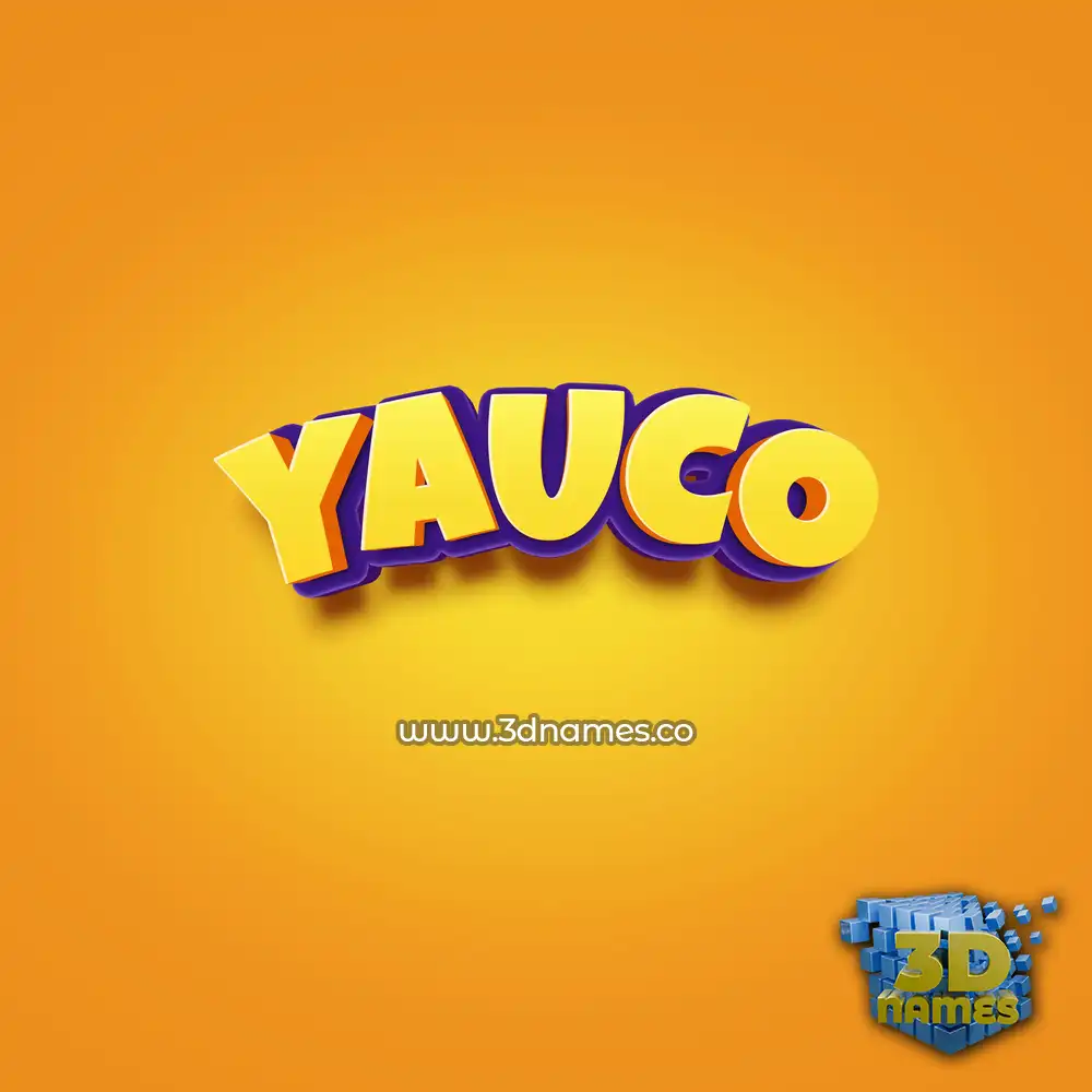 yauco in Orange Toon style - 3D name wallpaper