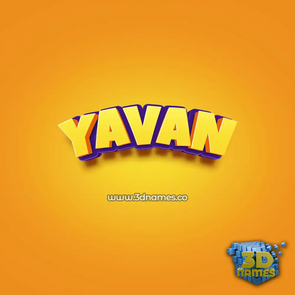 yavan in Orange Toon style - 3D name wallpaper