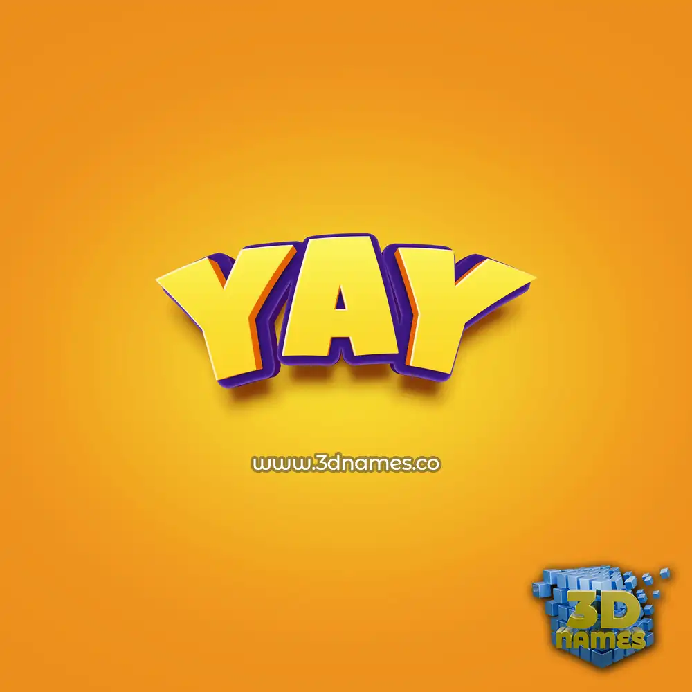 yay in Orange Toon style - 3D name wallpaper