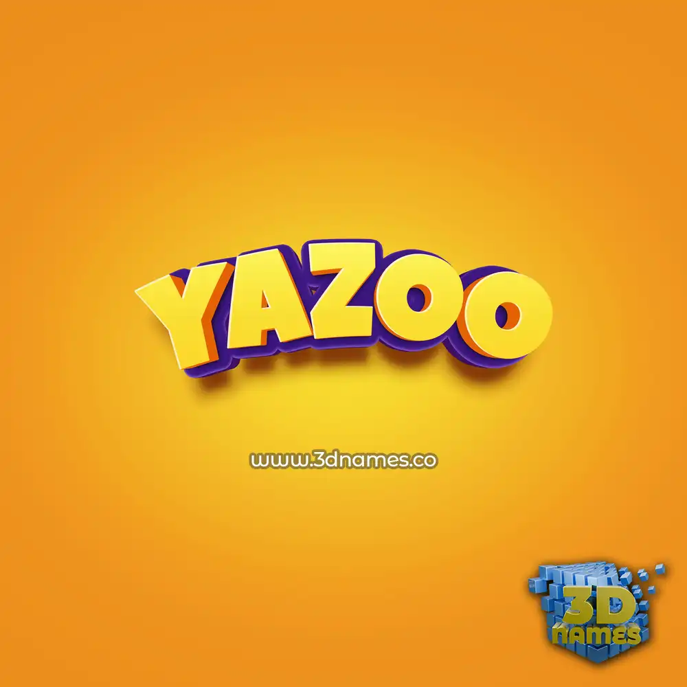 yazoo in Orange Toon style - 3D name wallpaper