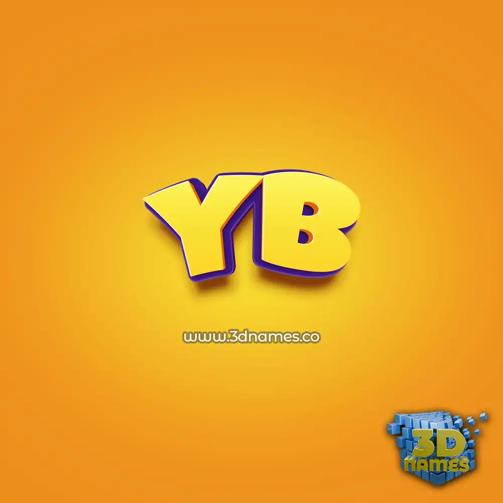 yb in Orange Toon style - 3D name wallpaper