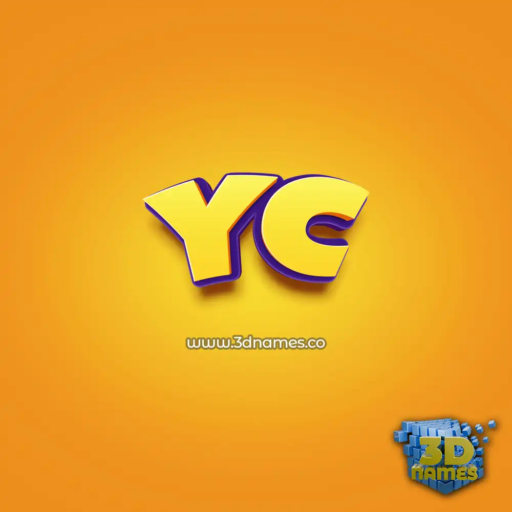 yc in Orange Toon style - 3D name wallpaper