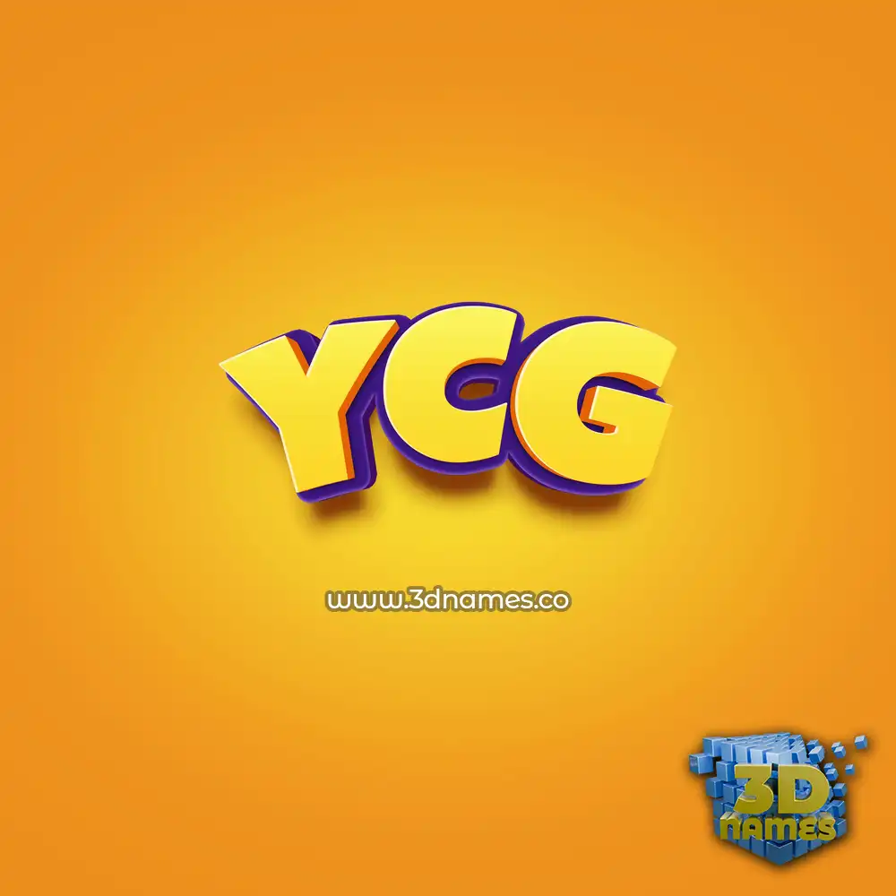 ycg in Orange Toon style - 3D name wallpaper