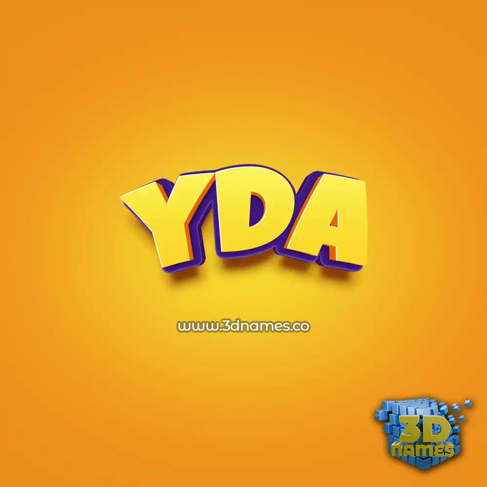 yda in Orange Toon style - 3D name wallpaper