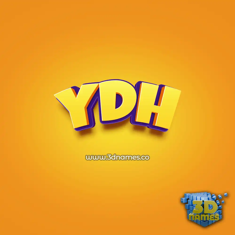 ydh in Orange Toon style - 3D name wallpaper