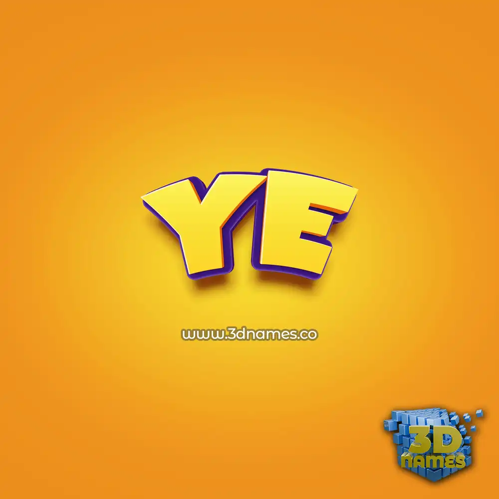 ye in Orange Toon style - 3D name wallpaper