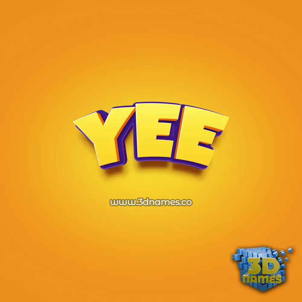 yee in Orange Toon style - 3D name wallpaper