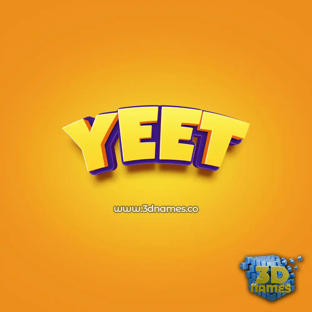 yeet in Orange Toon style - 3D name wallpaper