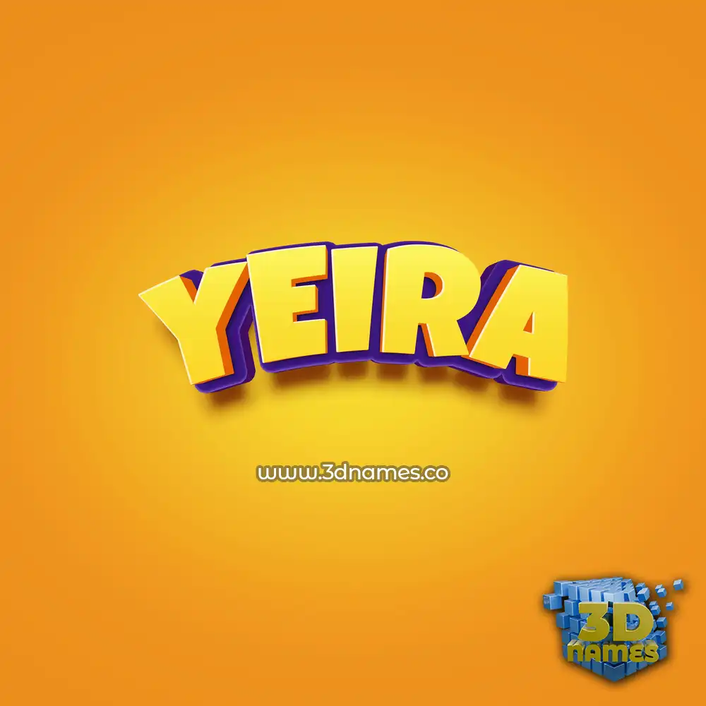 yeira in Orange Toon style - 3D name wallpaper